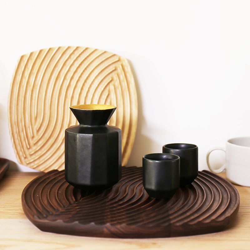 Black Walnut Wood Fingerprint Tray Decorative Solid
