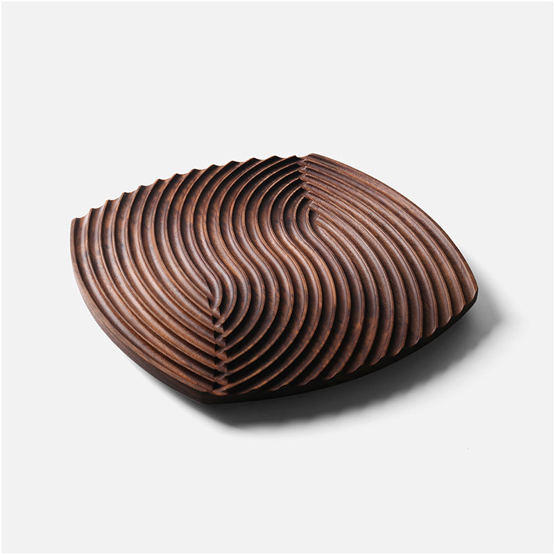 Black Walnut Wood Fingerprint Tray Decorative Solid