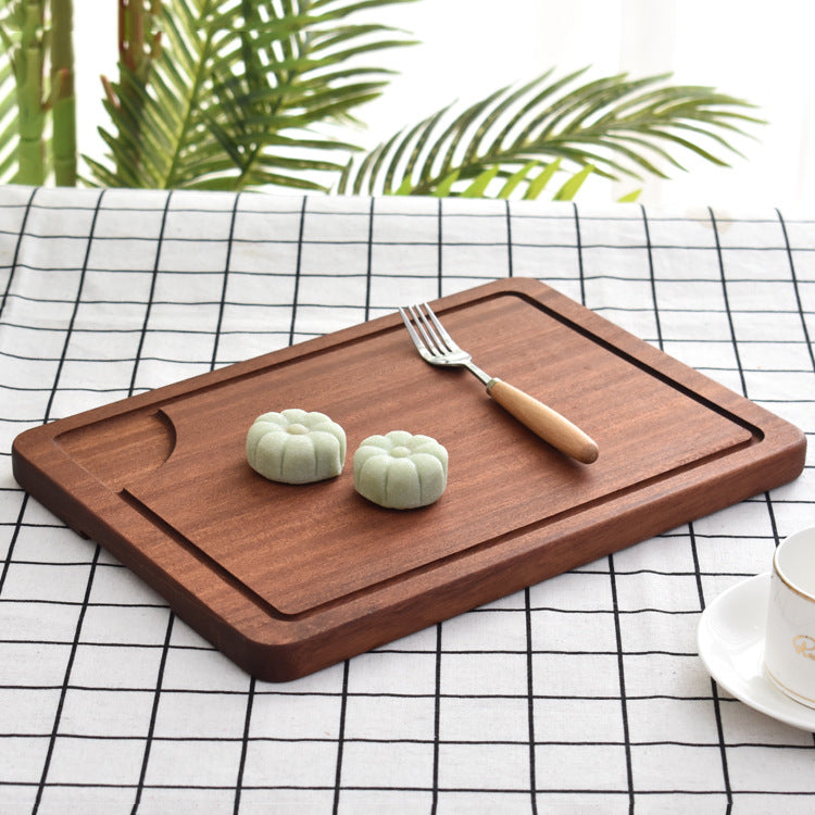 Natural Wood Steak and Pizza Board with Sauce Slots