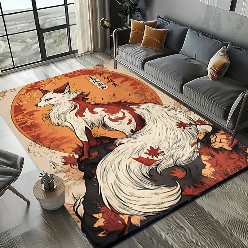 Fox Spirit Rug Velvet Flannel Floor Mat for Living Room