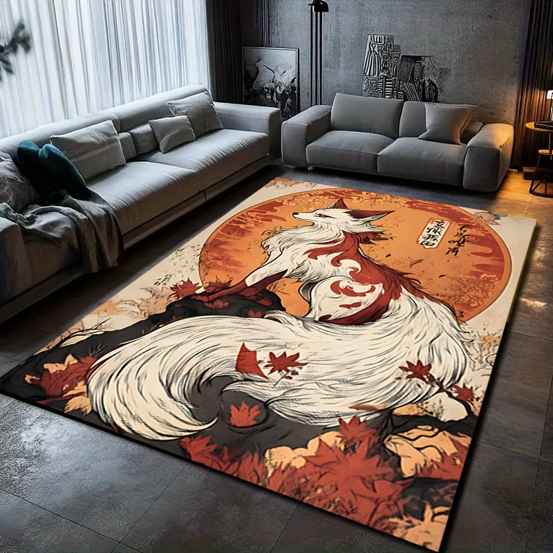 Fox Spirit Rug Velvet Flannel Floor Mat for Living Room