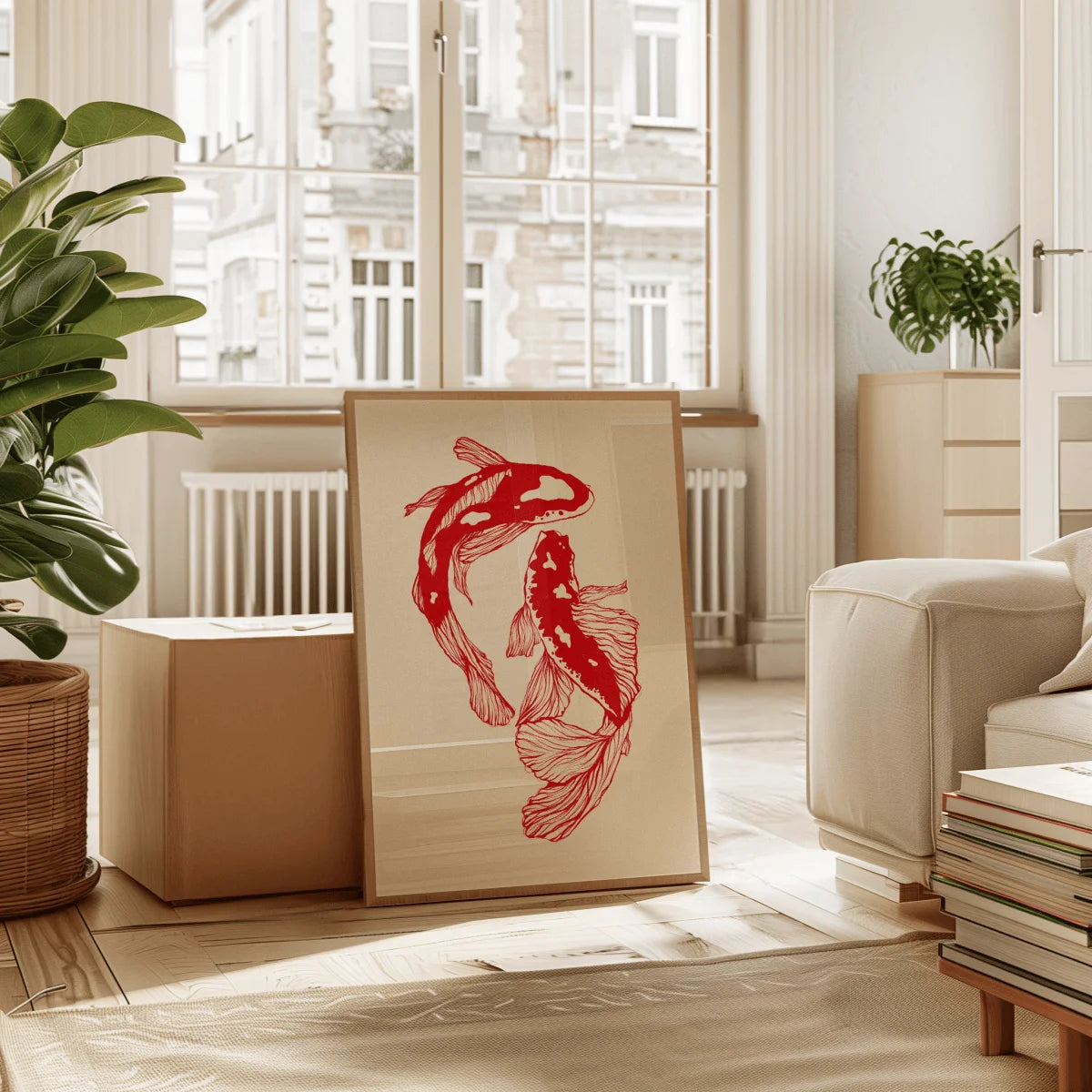 Japanese Koi Fish Canvas Print Art for Home Decor