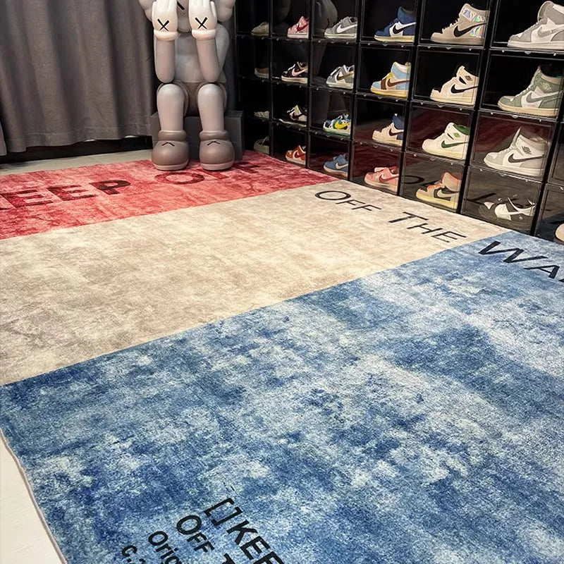 VIKAMA Striped Polyester Carpet for Bedroom and Living Room