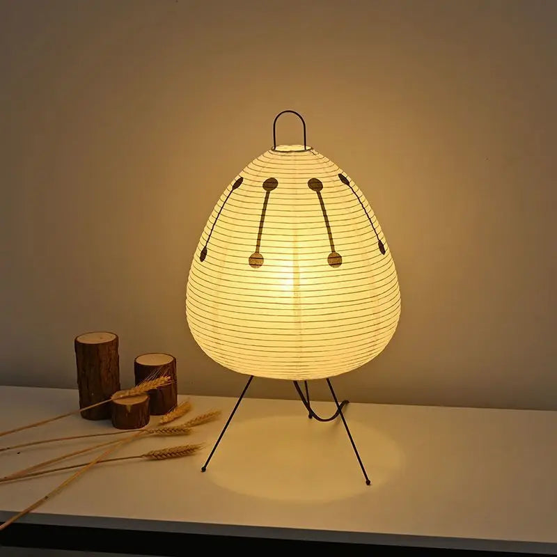 LED Table Lamp White Rice Paper Minimalist Design